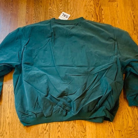Mens Pullover Jacket 5XL Weather Perfect Green windbreaker Golf long sleeve NWT - Picture 4 of 5